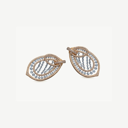 Rose Cut Diamond Fancy Diamond Earrings