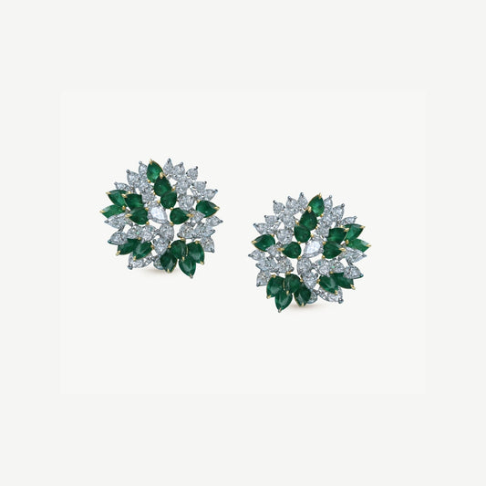 Emerald Diamond Studs