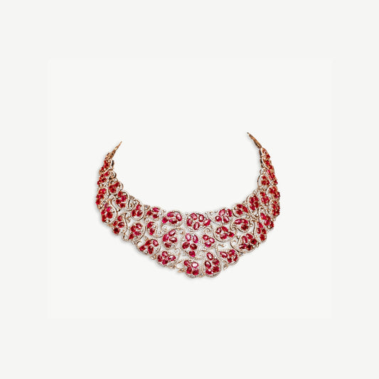 Fancy Ruby Diamond Necklace