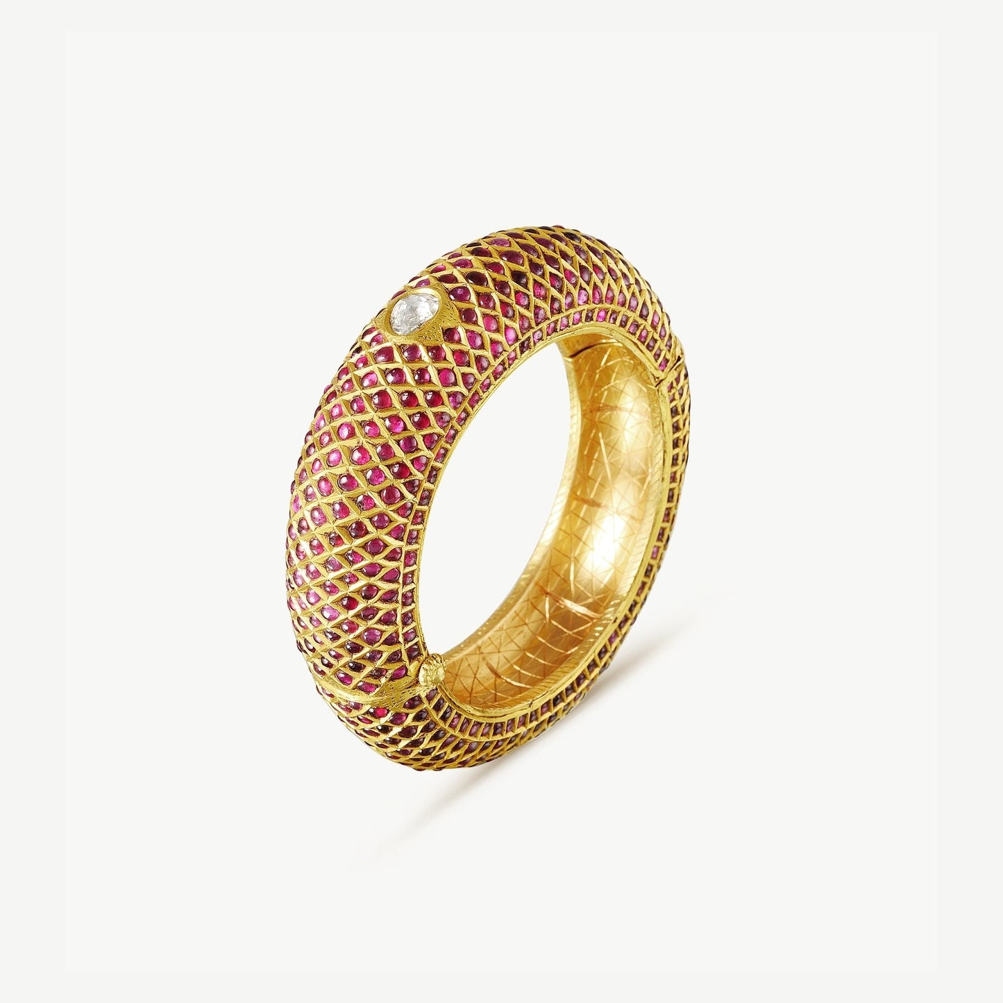 Kundan Bangle With Pearl Tassle