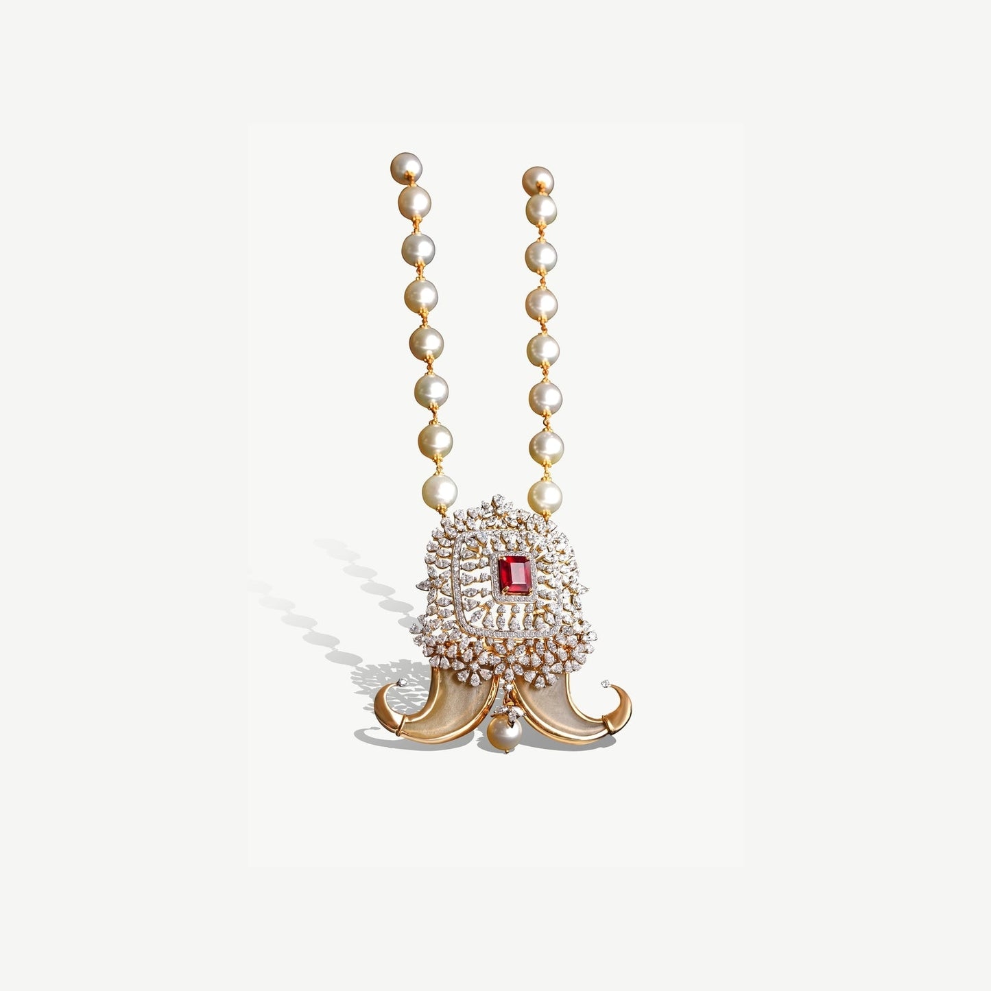 Ruby Diamond Tiger Nail Pendant