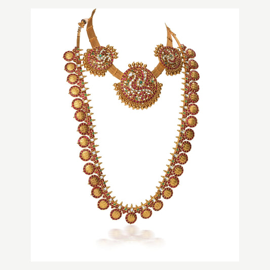 South Indian Billa Necklace With Buttu Mala