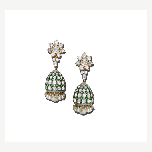 Uncut Earrings With Enamel